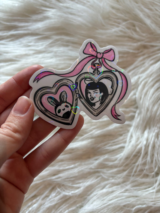 'Demon Cowgirl ♥ Lil Guy' Locket Sticker