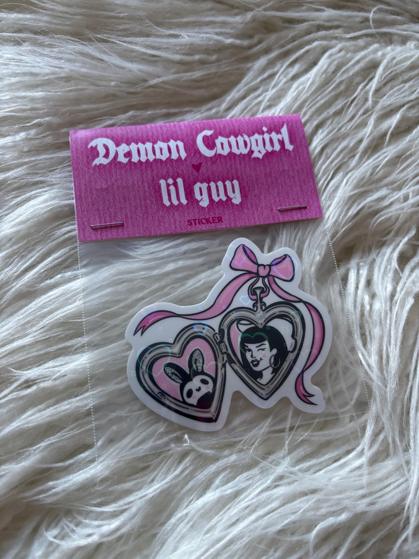 'Demon Cowgirl ♥ Lil Guy' Locket Sticker