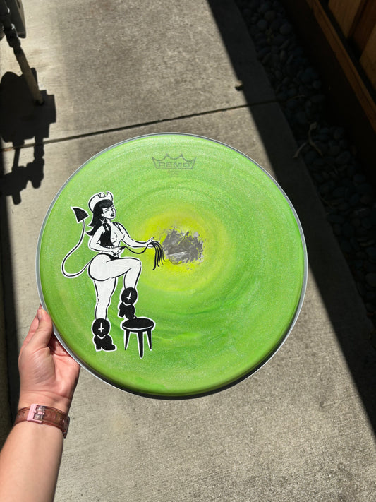 "Whip It" Drumhead Painting