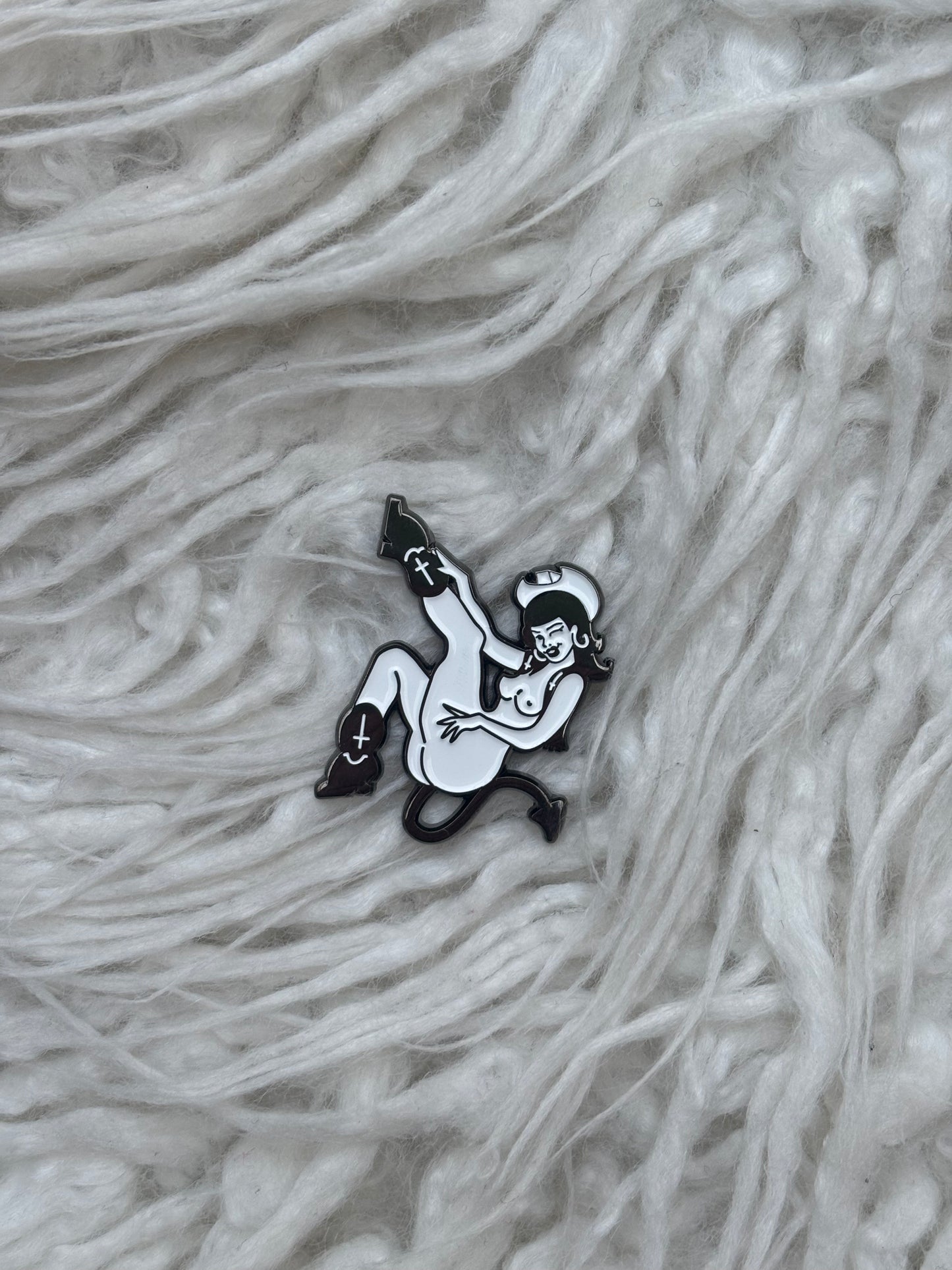 ‘Leggy Demon Cowgirl’ Enamel Pin