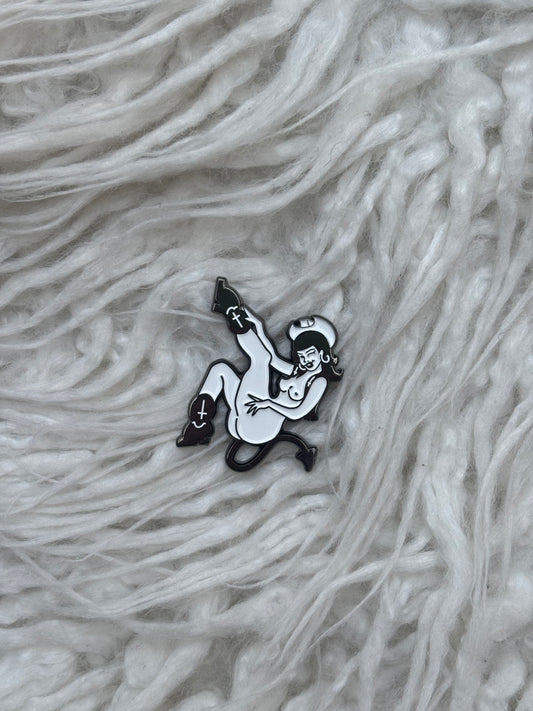 ‘Leggy Demon Cowgirl’ Enamel Pin